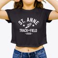 Saint Anne Elementary School Track and Field Women's Crop Top additional view 3