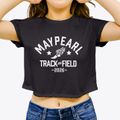 Maypearl High School Track and Field Women's Crop Top additional view 3