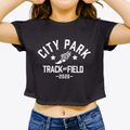City Park Elementary School Track and Field Women's Crop Top additional view 3