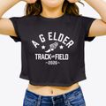 A G Elder Elementary School Track and Field Women's Crop Top additional view 3