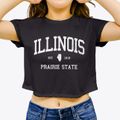 Illinois Slogan Women's Crop Top additional product view 3