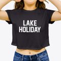 Lake Holiday Illinois Classic Block Women's Crop Top additional view 3