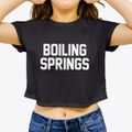 Boiling Springs North Carolina Classic Block Women's Crop Top additional view 3