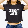 Detroit Lakes Minnesota Classic Block Women's Crop Top additional view 3