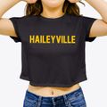 Haileyville Oklahoma Classic Block Women's Crop Top additional view 3