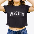 Weston Massachusetts Varsity Women's Crop Top additional product view 3