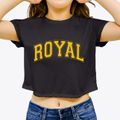Royal Iowa Varsity Women's Crop Top additional view 3