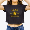 Lake Wisconsin Star Women's Crop Top additional view 3