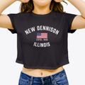 New Dennison Illinois Patriot Women's Crop Top additional view 3