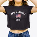 New Harmony Ohio Patriot Women's Crop Top additional view 3
