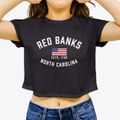 Red Banks North Carolina Patriot Women's Crop Top additional view 3