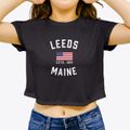 Leeds Maine Patriot Women's Crop Top additional view 3