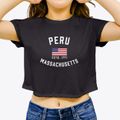 Peru Massachusetts Patriot Women's Crop Top additional product view 3