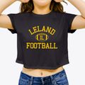 Leland Illinois Football Women's Crop Top additional view 3