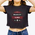 Dallas City Illinois Americana Women's Crop Top additional view 3