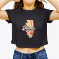 Illinois Retro Art Women's Crop Top additional product view 3