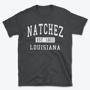 Natchez Louisiana Classic Established Basic T-Shirt