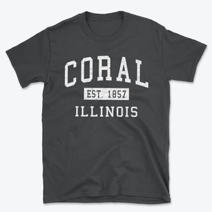 Coral Illinois Classic Established Basic T-Shirt