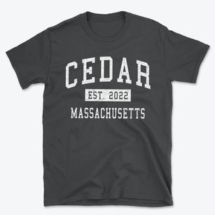 Cedar Massachusetts Classic Established Basic T-Shirt