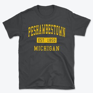 Peshawbestown Michigan Classic Established Basic T-Shirt
