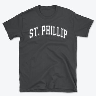 St Phillip Of Jesus Parish Varsity Arch Basic T-Shirt