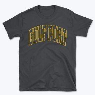 Gulf Port Illinois Trendy Block Basic T-Shirt