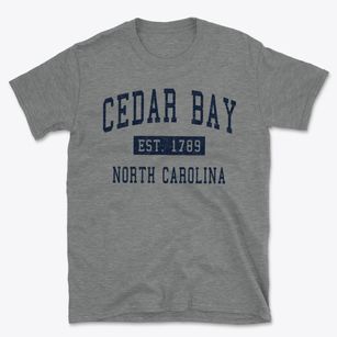 Cedar Bay North Carolina Classic Established Basic T-Shirt