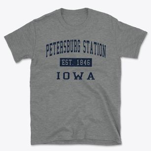 Petersburg Station Iowa Classic Established Basic T-Shirt