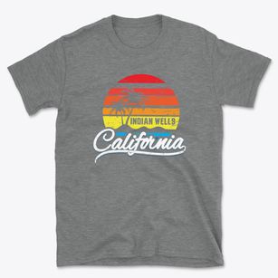 Indian Wells California Palm Tree Sunset Basic T-Shirt