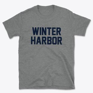 Winter Harbor Maine Classic Block Basic T-Shirt