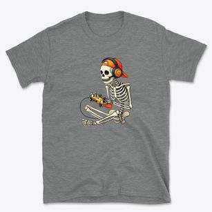Skeleton Playing Video Games Basic T-Shirt