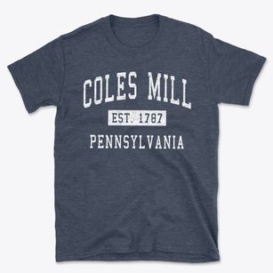 Coles Mill Pennsylvania Classic Established Basic T-Shirt