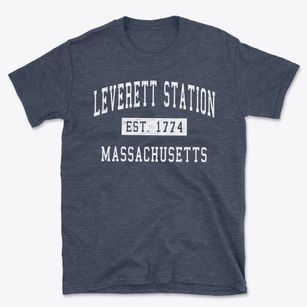 Leverett Station Massachusetts Classic Established Basic T-Shirt