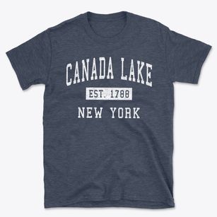 Canada Lake New York Classic Established Basic T-Shirt