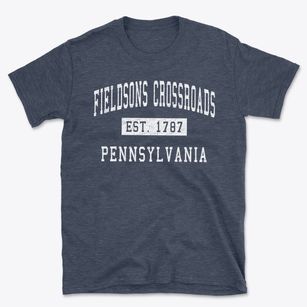 Fieldsons Crossroads Pennsylvania Classic Established Basic T-Shirt