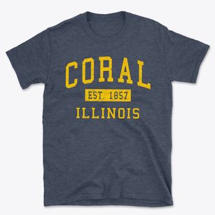 Coral Illinois Classic Established Basic T-Shirt