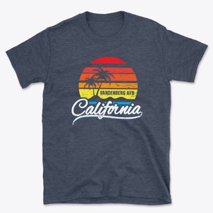 Vandenberg Afb California Palm Tree Sunset Basic T-Shirt