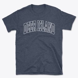Deer Island Oregon Trendy Block Basic T-Shirt