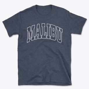 Malibu California Trendy Block Basic T-Shirt