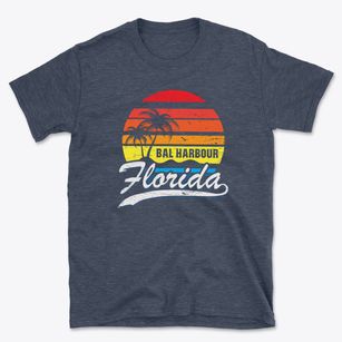 Bal Harbour Florida Palm Tree Sunset Basic T-Shirt