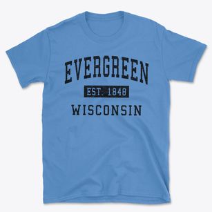 Evergreen Wisconsin Classic Established Basic T-Shirt