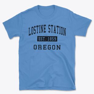 Lostine Station Oregon Classic Established Basic T-Shirt
