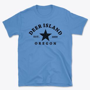 Deer Island Oregon Star Basic T-Shirt