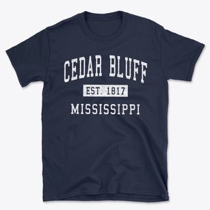Cedar Bluff Mississippi Classic Established Basic T-Shirt