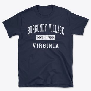 Burgundy Village Virginia Classic Established Basic T-Shirt