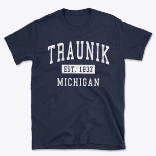 Traunik Michigan Classic Established Basic T-Shirt