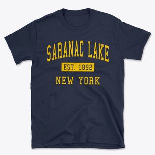 Saranac Lake New York Classic Established Basic T-Shirt