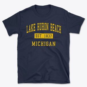 Lake Huron Beach Michigan Classic Established Basic T-Shirt