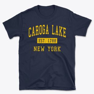 Caroga Lake New York Classic Established Basic T-Shirt