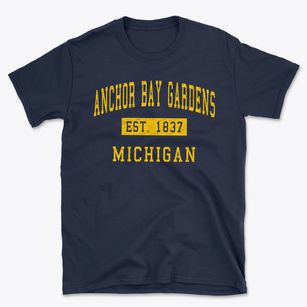 Anchor Bay Gardens Michigan Classic Established Basic T-Shirt